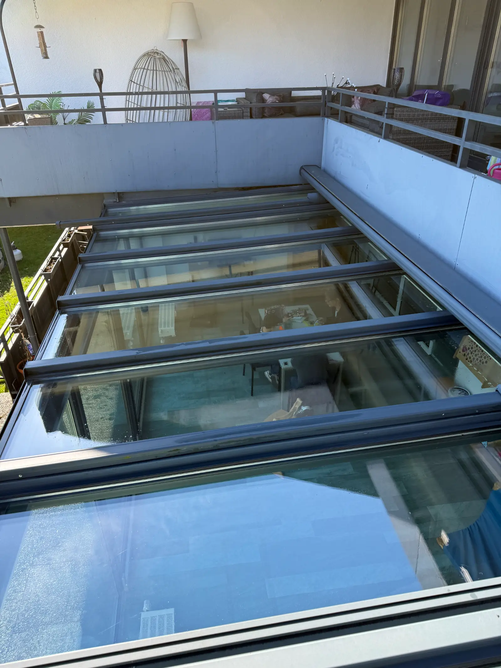 Terrassendach von oben sauber nach der Reinigung