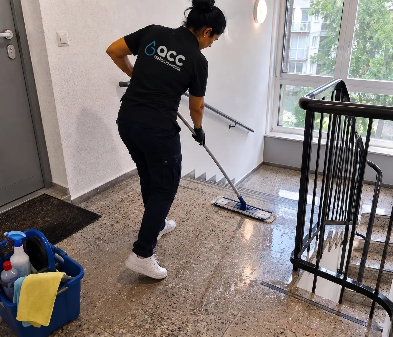 Professionell gereinigtes Treppenhaus in Hagen